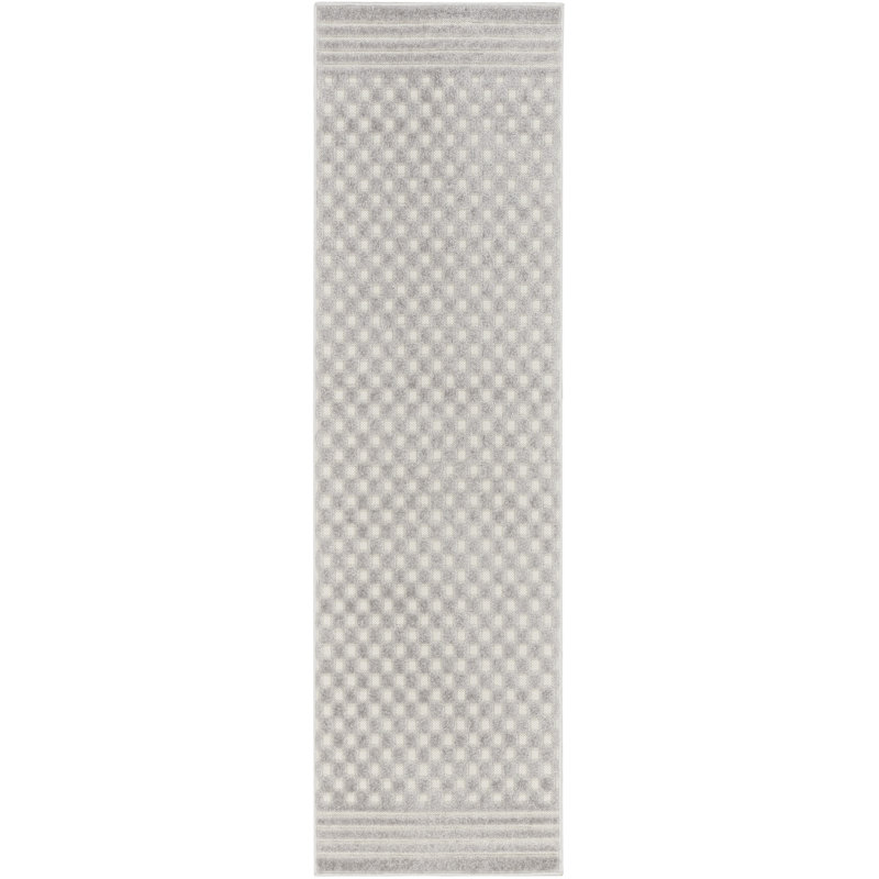 Ebern Designs Care Free Light Grey Modern Indoor Rug, Runner 2' x 6'