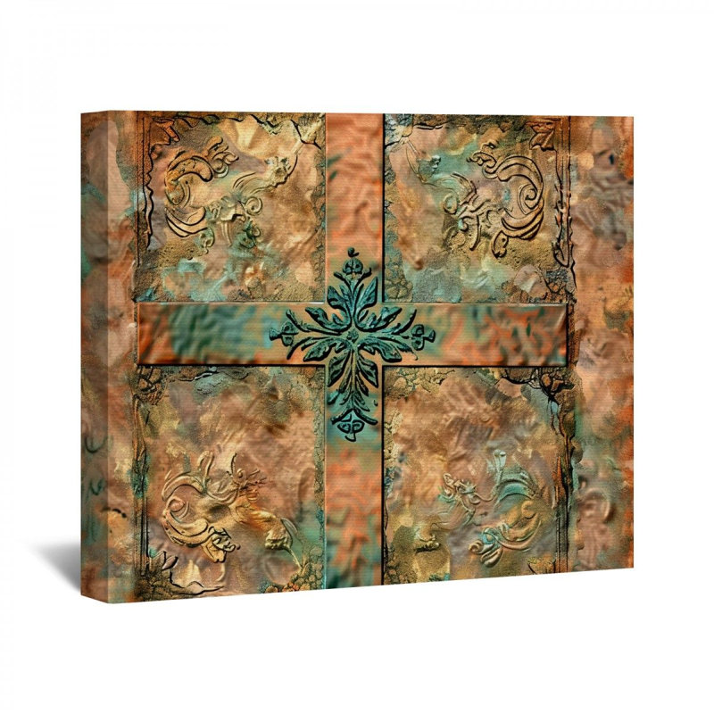 "Motifs floraux" sur toile, H 11 po x l 14 po x P 3 po
