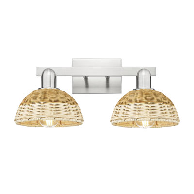 Ciesla - 4 Light Bath Vanity Light with Basketweave Shade