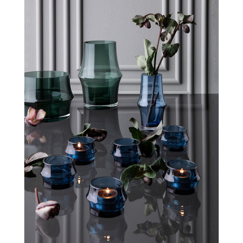 Arc Handmade Glass Table Vase, Dark Blue