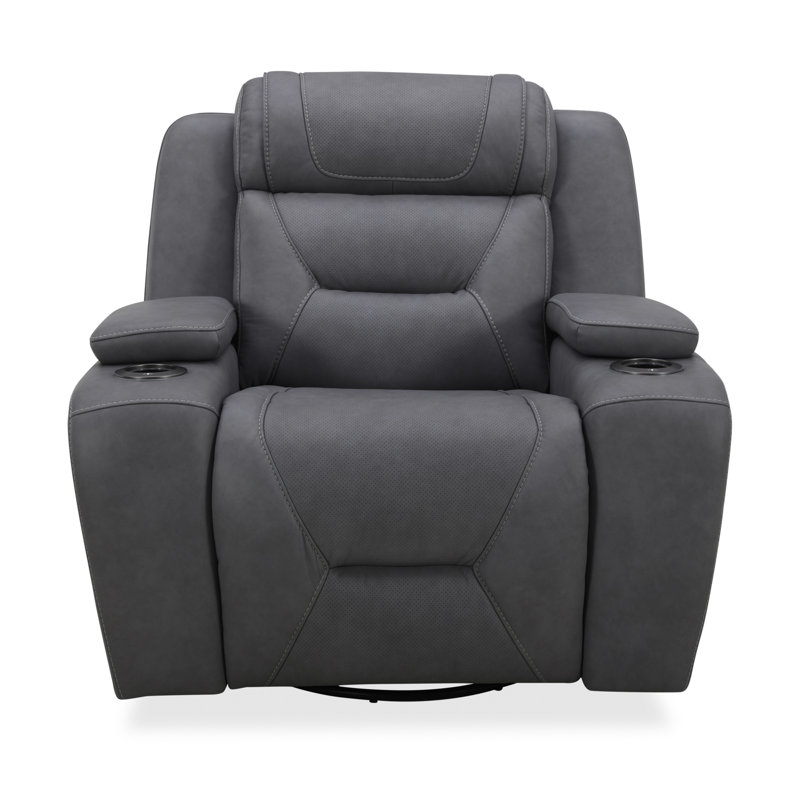Fauteuil inclinable électrique pivotant Kerven, Bleu gris