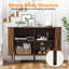 Buffet 47 "avec portes coulissantes cannelées, armoire de rangement Tambour avec tablettes réglables-884969664