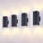 Modern Outdoor Up Down Wall Lights, Matte Black Square Cylinder Porch Lighting, Waterproof Aluminum Glass Exterior Wall Lamp, Patio Garage Garden-162879266-162879270