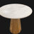 Topher Luxury Mid-Century Modern 30" Round Marble And Wood Pedestal Dining Table - Natural