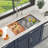 33" L x 19" W Undermount Low Divide Double Bowl Stainless Steel Kitchen Sink Workstation Sink with Accessories-129160813