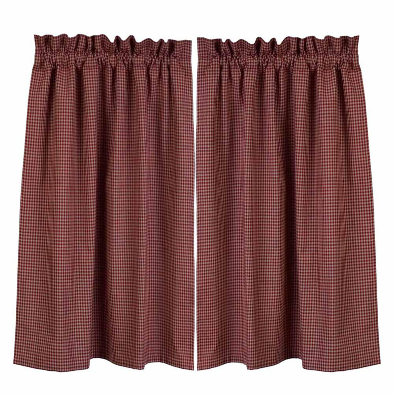 Rideau simple 100% coton Calderdale, Rouge