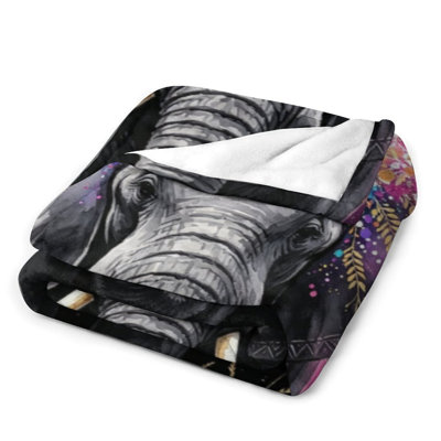 Jeté en flanelle Cosmic Elephant Luxury