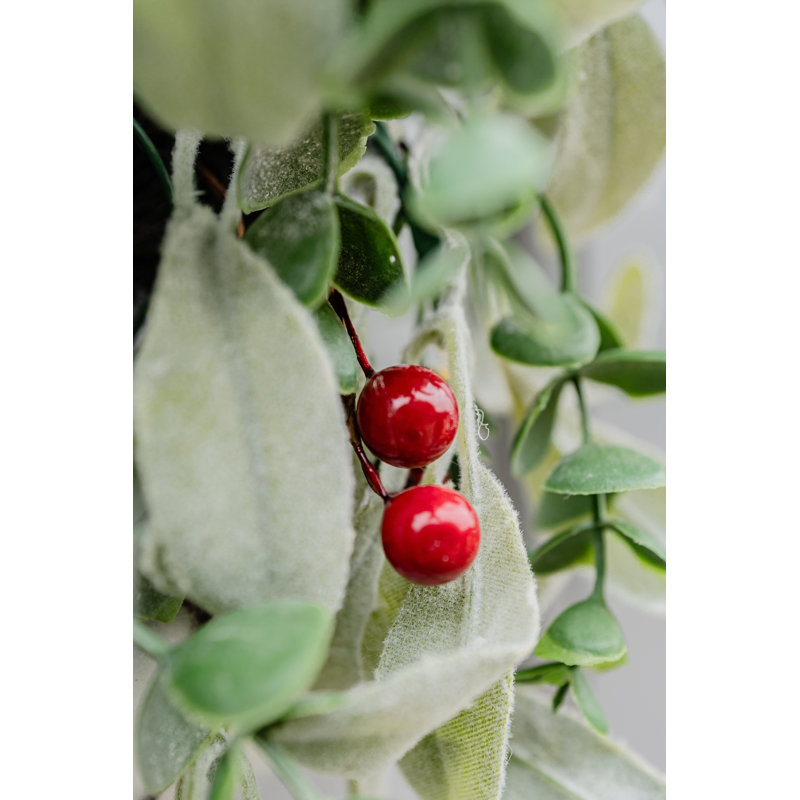 EUCALYPTUS BERRY - 26" Christmas Wreath with Ribbon