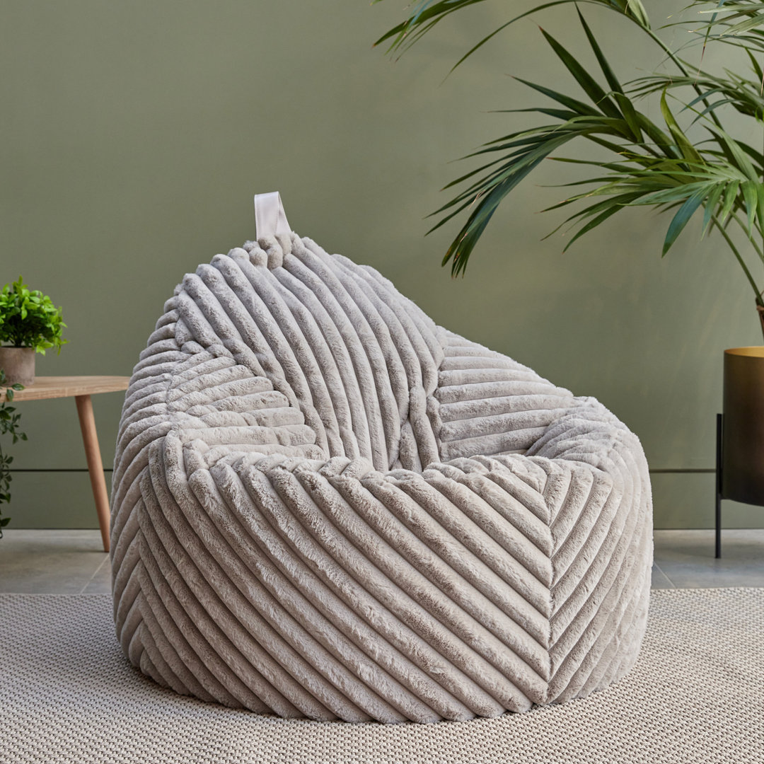 Icon Cocoon Ribbed Faux Fur Bean Bag Chair