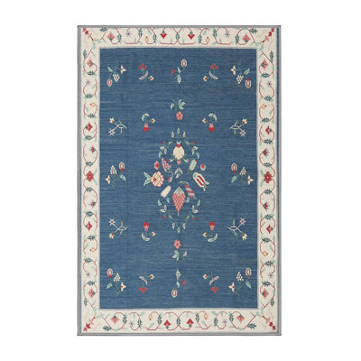 Tapis contemporain bleu