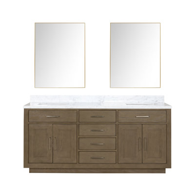 Ensemble de meuble-lavabo double 72 "avec miroir
