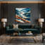 Aquarelle, paysage, 60, art mural sur toile verte-788574633