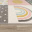 Calvo Kids Rainbow Clouds Power Loom Pink/Grey/Beige Rug-1266467419