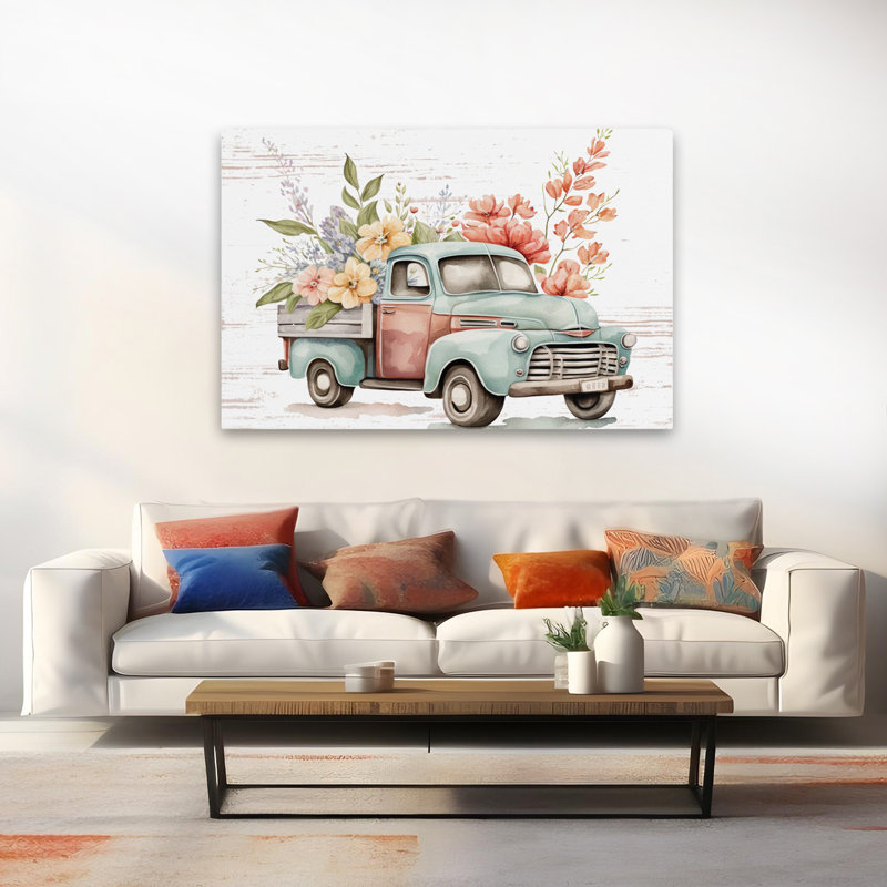 Camion de fleurs rétro VI, H 40 po x l 60 po