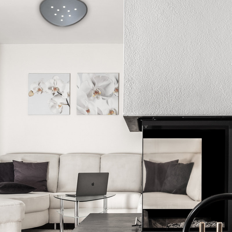 Scudo 9 - Light Unique/Statement Geometric LED Flush Mount, Black