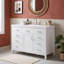 Meuble-lavabo autoportant avec lavabo, porte simple à fermeture en douceur et tiroirs de rangement