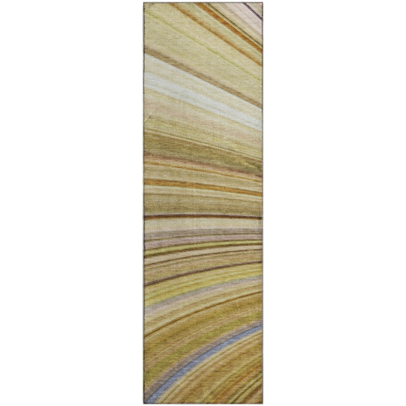 Premium Machine Washable Cerrito AMF585 Beige Rug, Runner 2'3" x 7'6"