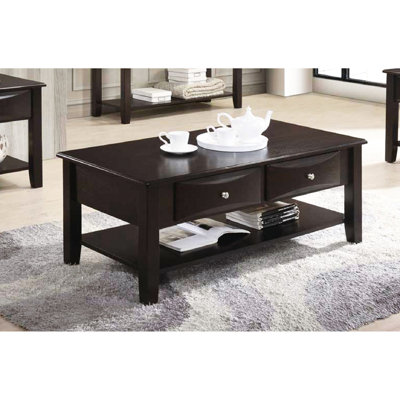 2 Coffee Table In Warm Brown Tone With Two Fascinating Drawers