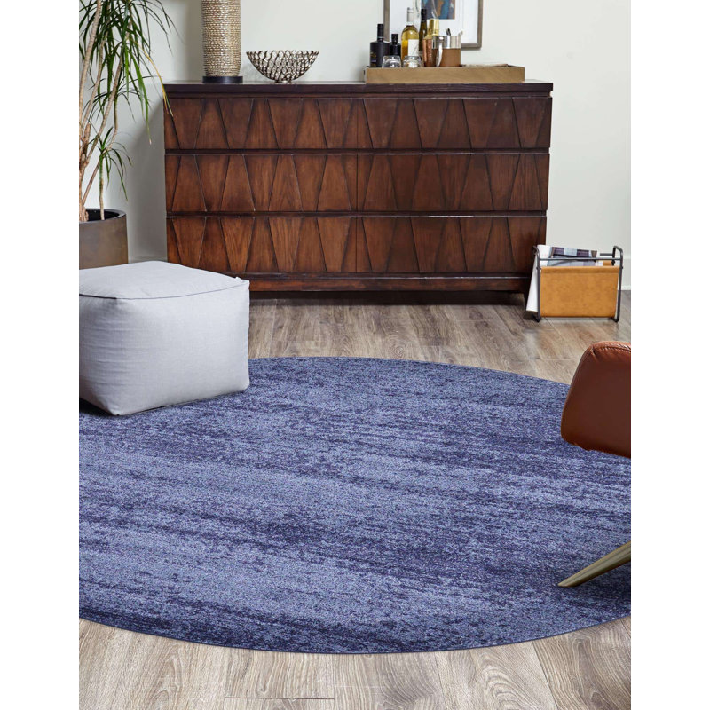 Tapis bleu marine Franchester, Rond 4 pi