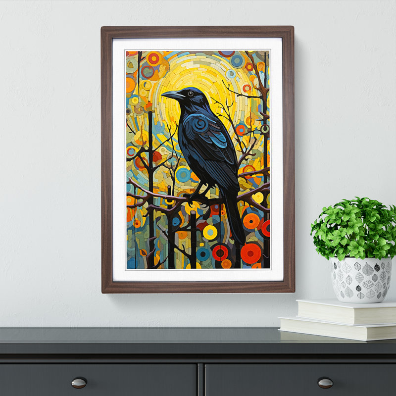Single Picture Frame Print on Wood, Walnut Framed, 34cm H x 25cm W
