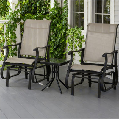 Chairs Set,Outdoor Gliding Chairs Set Durable Compact for Patio, Bistro Tea Time,Perfect for Families
