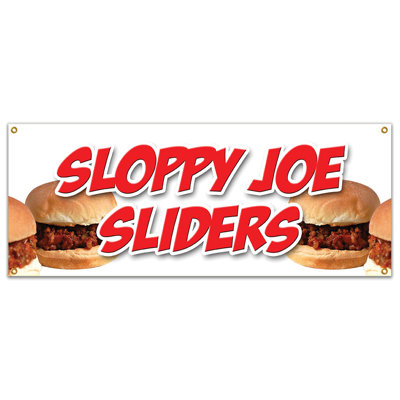 Sloppy Joe Sliders Banner Sign -  SignMission, B-Sloppy Joe Sliders