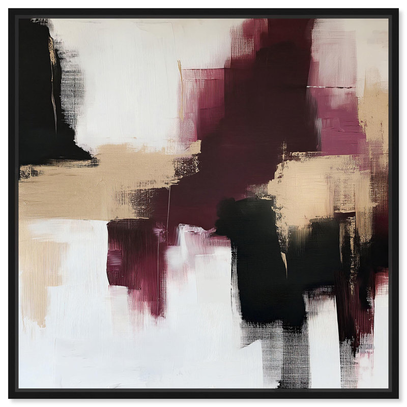 Art Remedy abstrait avec toile dorée, H 13 po x l 13 po, Cadre flottant noir