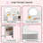 Kids Vanity Table & Chair Set with Mirror and Storage Shelves for Playroom