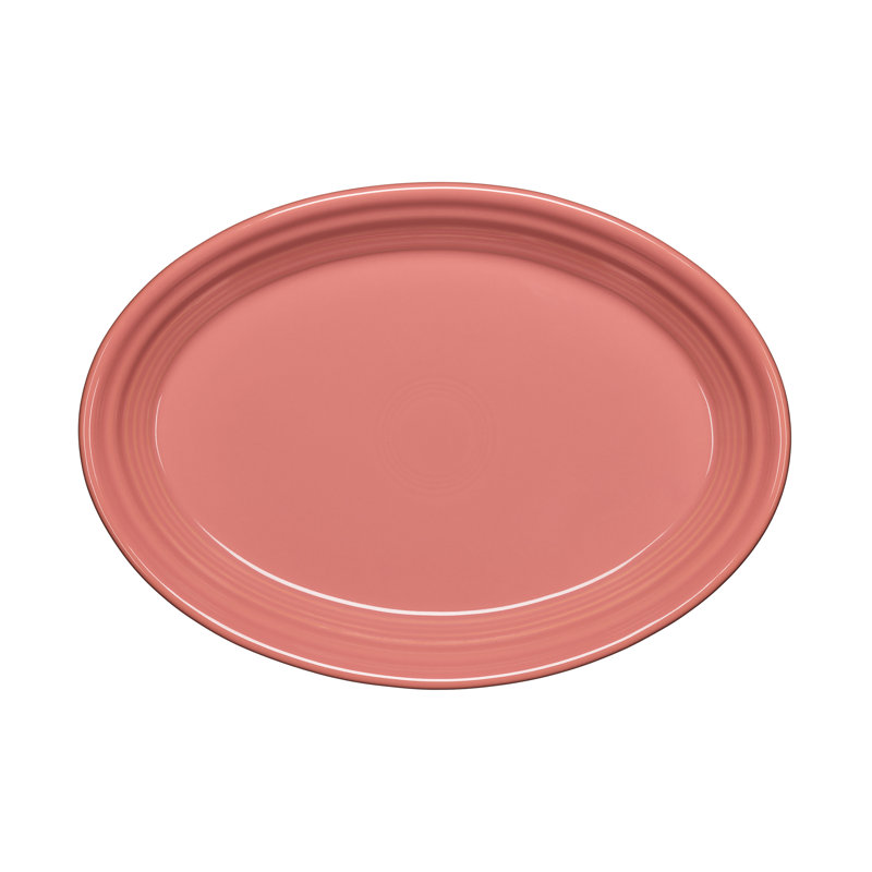 Plat de service ovale Fiesta Serveware, H 1,25 po x l 6,88 po x L 9,63 po, Pivoine