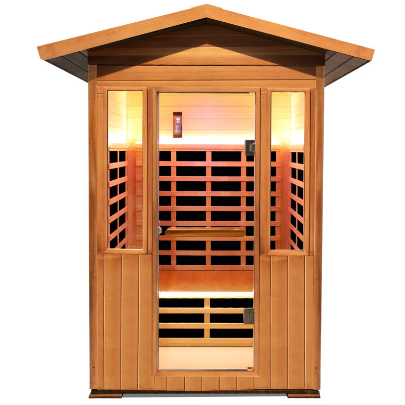 Sauna d'extérieur double en cèdre rouge à infrarouge lointain