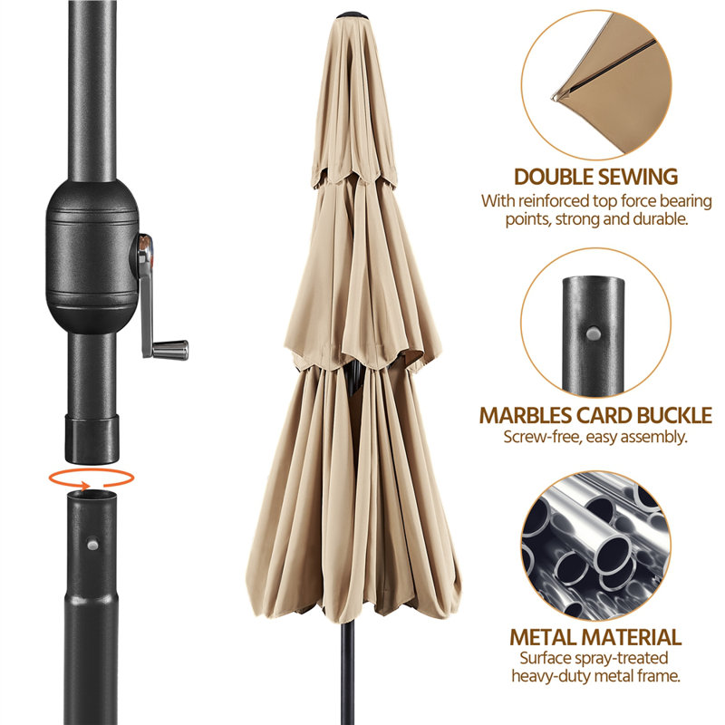 324cm Tilt Market Parasol, Tan