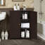 Armoire de rangement autoportante pour salle de bain avec portes doubles et tablettes réglables, conception anti-basculement pour la salle de bain, la cuisine ou le salon