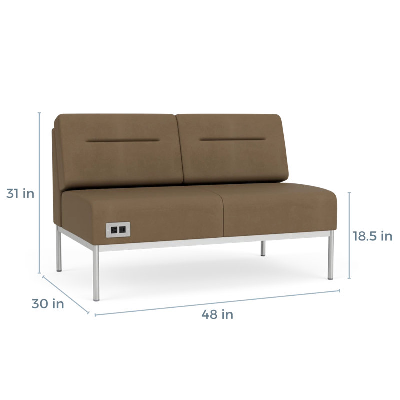 Causeuse Darsey, Patriot Plus taupe, Avec alimentation, Argent argent