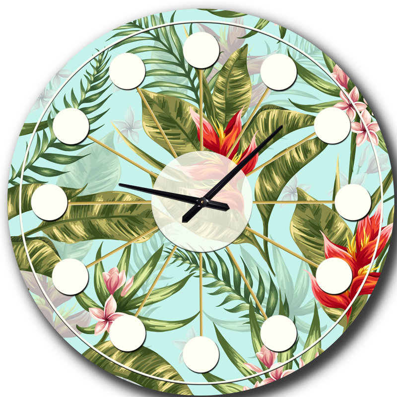 Horloge murale style tropical Mid-Century, Moyenne