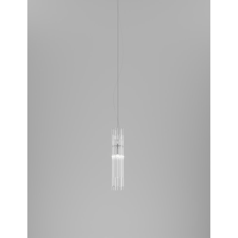 Diadema Suspension Bm Crystal Matt Bronze 2 E26 Ul, 98" H x 3.5" W x 3.5" D, Glossy Chrome, 2700 Kelvins