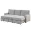 Canapé-lit modulaire rembourré de 89 po avec méridienne avec rangement Finkle, canapé-lit avec port USB, 2 porte-gobelets sur les coussins de dossier-1670463145