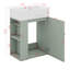 Meuble-lavabo flottant de 20 po avec lavabo en céramique, petite armoire de rangement avec tablette ouverte-120263784