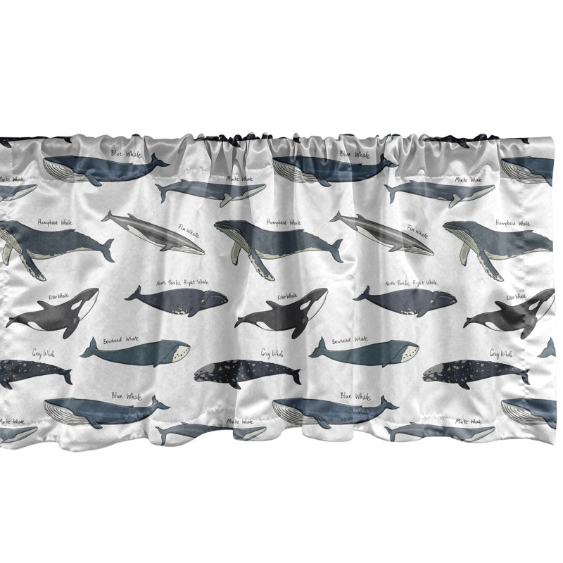 Ensemble de 2 cantonnières Ambesonne Whales, L 54 po x L 18 po
