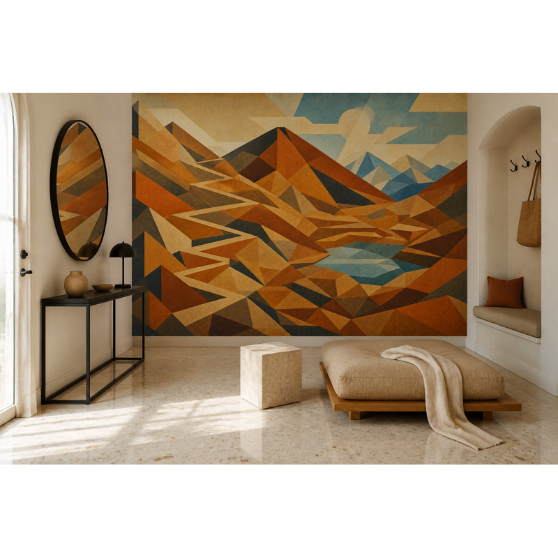 Décoration murale Mid Mid Century Modern, 140 po x 108 po, Peler et coller