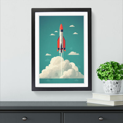 Rocket Minimalism No.2 - Single Picture Frame Print on Wood