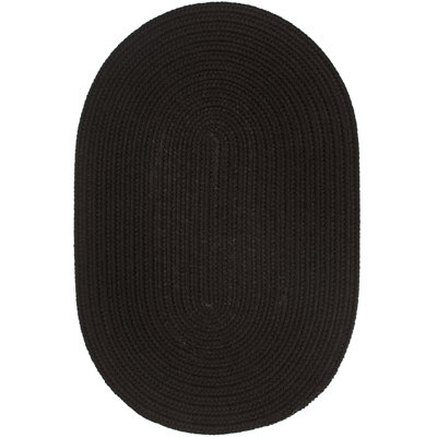 Tapis intérieur / extérieur noir tressé à la main Smyth