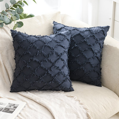 Cross Striped Jaquard Pattern Pillow Covers Geometric and Patchwork Cotton Blend Pillow Cover