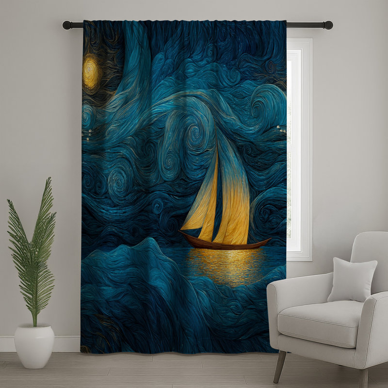 Rideaux de voiliers, voilages et voilages occultants - 1 panneau, 50" x 92" - 1 Panel, Transparent