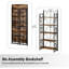 Bibliothèque pliante à 5 niveaux, bibliothèque en bois industriel rétro avec tablettes de rangement, bibliothèque sans assemblage-164084242