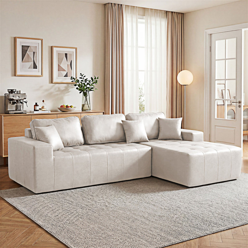 Canapé-lit convertible, Similicuir beige