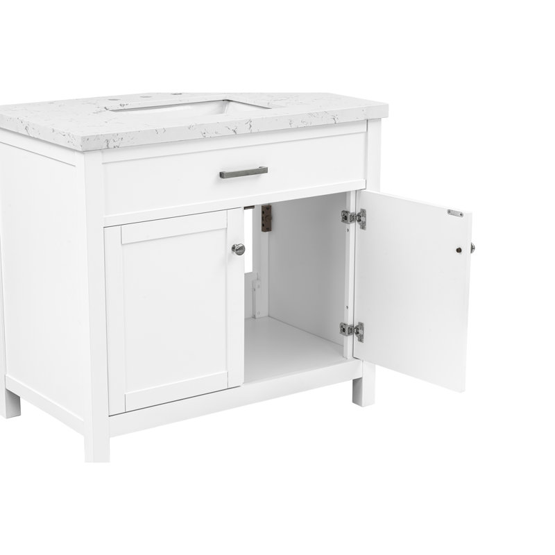 Meuble-lavabo de salle de bain avec plateau en pierre reconstituée