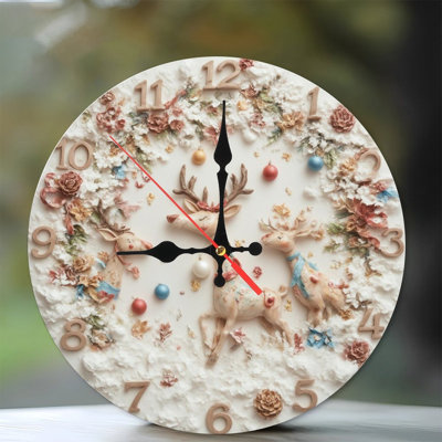Christmas-Clock-Reindeer-Decorations