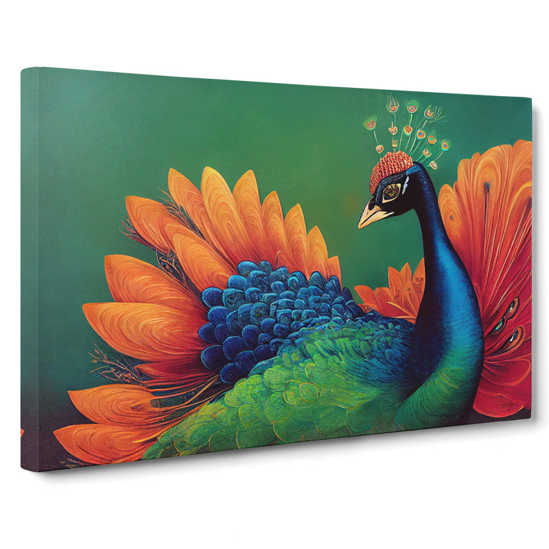 Awe Inspiring Peacock - Wrapped Canvas, 40cm H x 60cm W x 3cm D