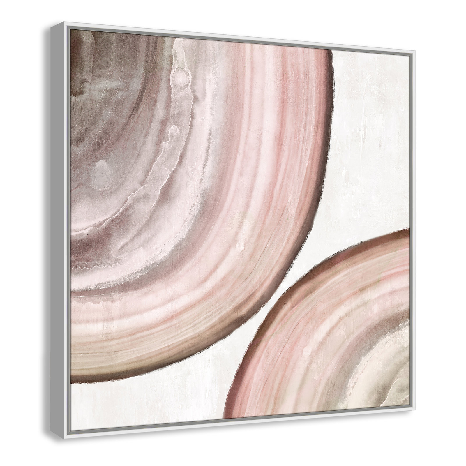 Boyd "Endless Blush" Painting by Eva Watts, White Framed Canvas, 37.5" H x 37.5" W x 2" D