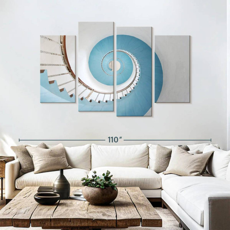 Lilie Blue Spiral Staircase, 54'' H x 84'' W